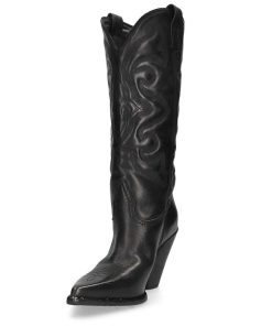 Stivali Elena Iachi | E3634 Stivale Western Pelle Nero