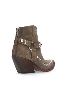 Inverno 2024 Elena Iachi | E3712 Tronchetto Texano Suede Borchie