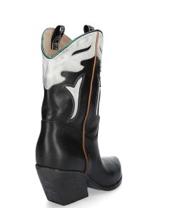 Tex Style Elena Iachi | E2016 Stivale Texano In Pelle Nero Bianco