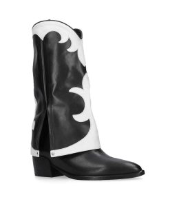 Stivali Elena Iachi | E3645 Stivale Western Bianco Nero