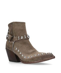 Inverno 2024 Elena Iachi | E3712 Tronchetto Texano Suede Borchie