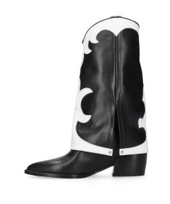 Inverno 2024 Elena Iachi | E3645 Stivale Western Bianco Nero